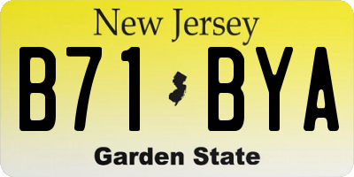 NJ license plate B71BYA