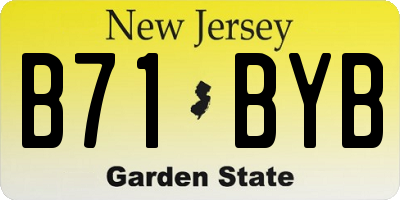 NJ license plate B71BYB