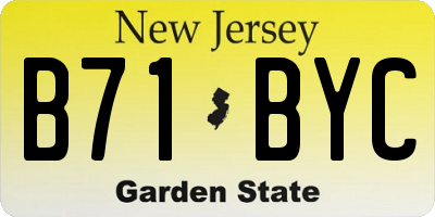 NJ license plate B71BYC