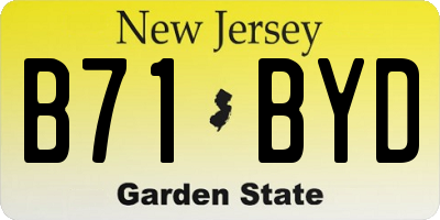NJ license plate B71BYD