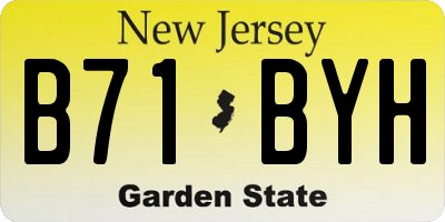 NJ license plate B71BYH