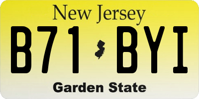 NJ license plate B71BYI