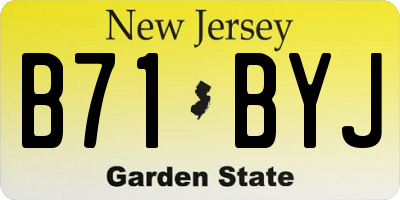 NJ license plate B71BYJ