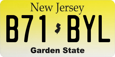 NJ license plate B71BYL
