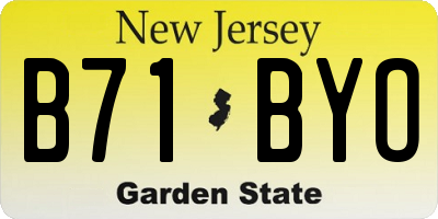 NJ license plate B71BYO