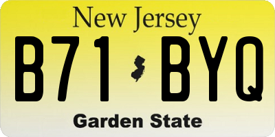 NJ license plate B71BYQ