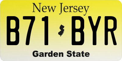 NJ license plate B71BYR