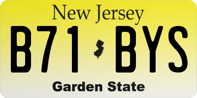 NJ license plate B71BYS