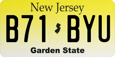 NJ license plate B71BYU