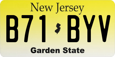 NJ license plate B71BYV