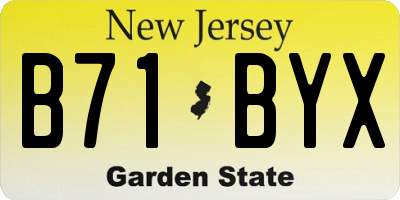 NJ license plate B71BYX