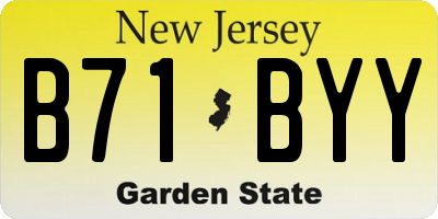 NJ license plate B71BYY
