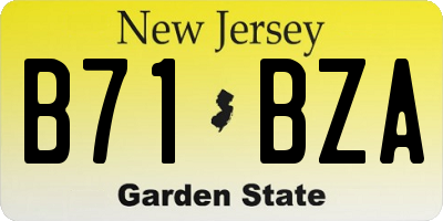 NJ license plate B71BZA
