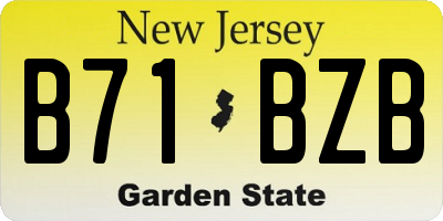 NJ license plate B71BZB