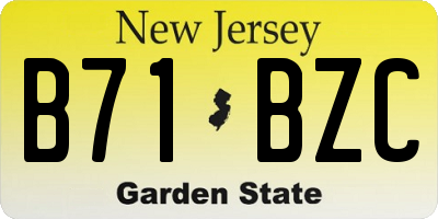 NJ license plate B71BZC