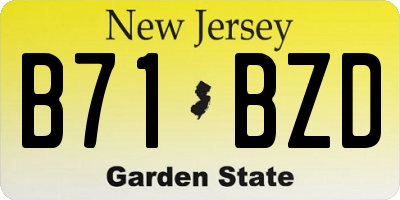 NJ license plate B71BZD