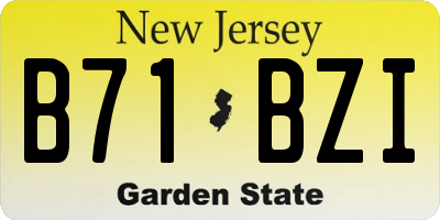 NJ license plate B71BZI