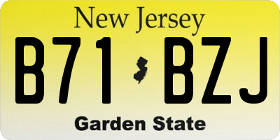 NJ license plate B71BZJ