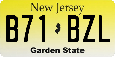 NJ license plate B71BZL