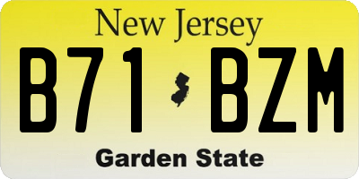 NJ license plate B71BZM