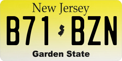 NJ license plate B71BZN