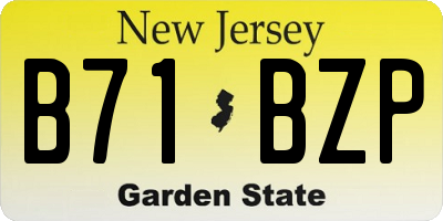 NJ license plate B71BZP