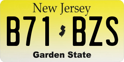 NJ license plate B71BZS