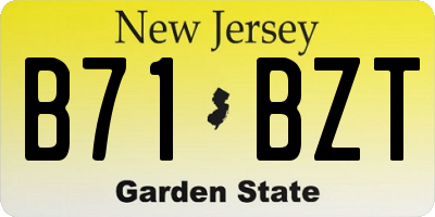 NJ license plate B71BZT