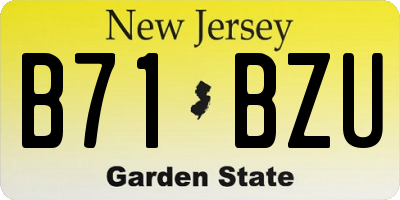 NJ license plate B71BZU