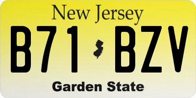 NJ license plate B71BZV