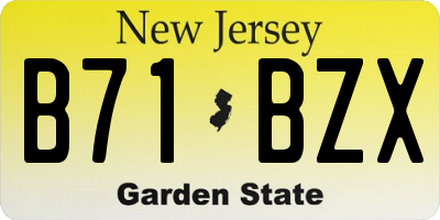 NJ license plate B71BZX