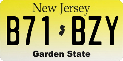 NJ license plate B71BZY