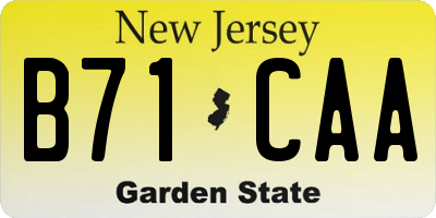 NJ license plate B71CAA