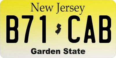 NJ license plate B71CAB