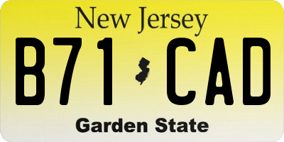 NJ license plate B71CAD