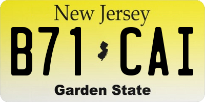 NJ license plate B71CAI