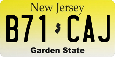 NJ license plate B71CAJ