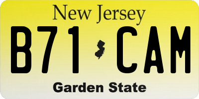 NJ license plate B71CAM