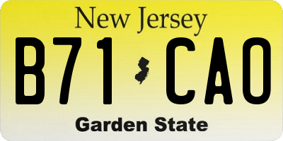 NJ license plate B71CAO
