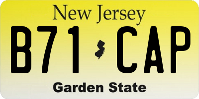 NJ license plate B71CAP