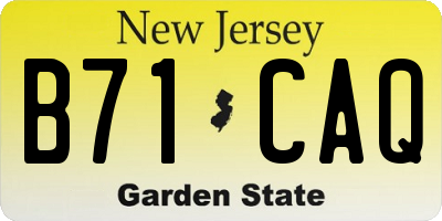 NJ license plate B71CAQ