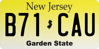 NJ license plate B71CAU