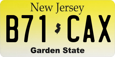 NJ license plate B71CAX