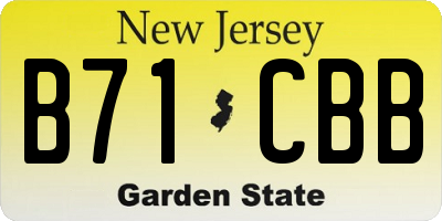 NJ license plate B71CBB