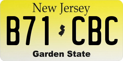 NJ license plate B71CBC