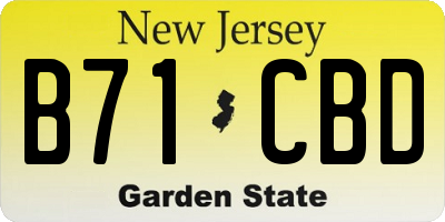 NJ license plate B71CBD