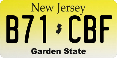 NJ license plate B71CBF
