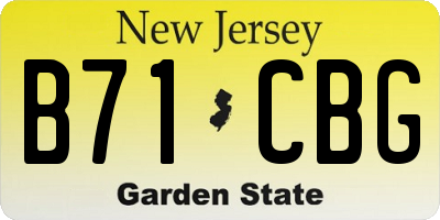 NJ license plate B71CBG