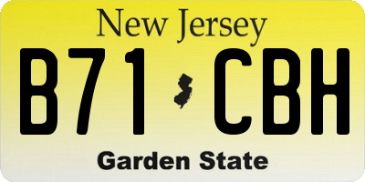 NJ license plate B71CBH
