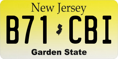 NJ license plate B71CBI